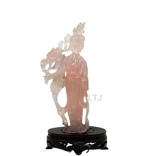 Load image into Gallery viewer, Rose Quartz Carving from Qing Dynasty
