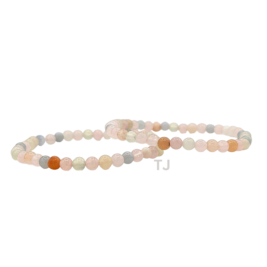 Morganite natural gemstone bracelet