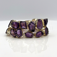 Load image into Gallery viewer, High Quality Amethyst Faceted cut stones bracelet in sterling silver
