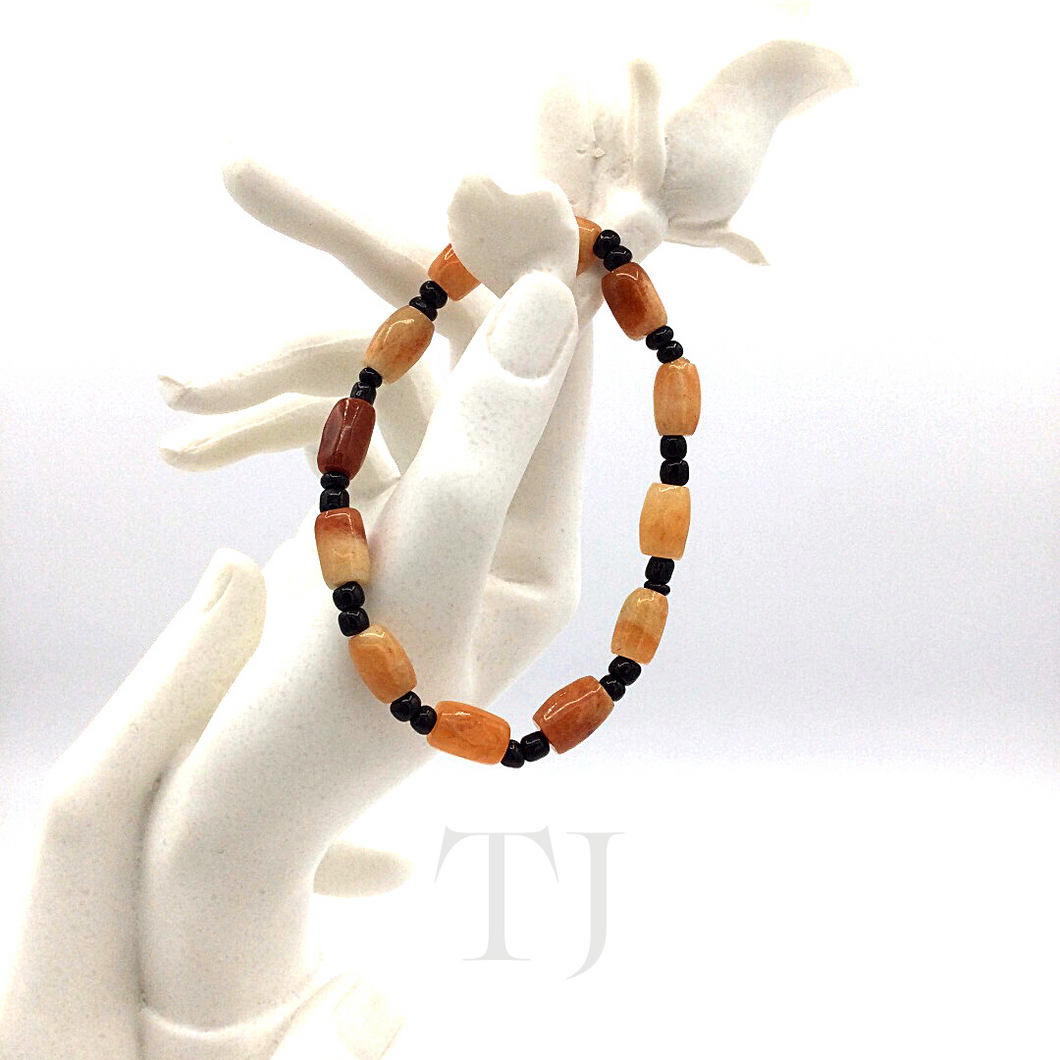 Yellow Jade Tube Bracelet