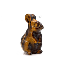 将图片加载到图库查看器，Yellow tiger&#39;s eye rabbit figurine
