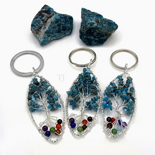 Load image into Gallery viewer, Apatite Tree of Life Keychain
