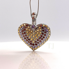 Cargar imagen en el visor de la galería, Heart shaped pendant with multi-gemstones
