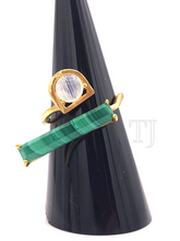 Load image into Gallery viewer, Malachite and moonstone ring
