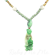 Load image into Gallery viewer, Burmese Jade necklace with hand-carved boat pendant
