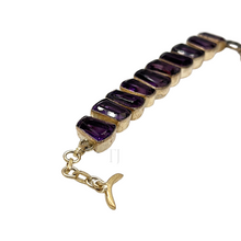 Загрузить изображение в средство просмотра галереи, Amethyst Faceted cut bracelet in sterling silver
