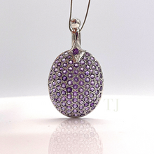 Load image into Gallery viewer, Amethyst oval pendant in sterling silver
