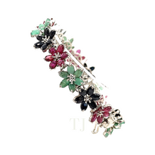 Load image into Gallery viewer, Multi-gems flower bracelet in sterling silver
