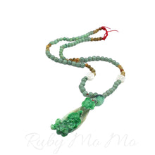 Load image into Gallery viewer, Burmese Jade necklace with hand-carved boat pendant
