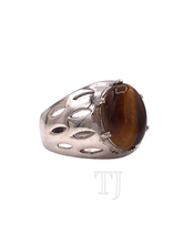 Загрузить изображение в средство просмотра галереи, Yellow Tiger&#39;s Eye Ring in Sterling Silver
