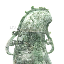 Load image into Gallery viewer, Qing Dynasty phoenix jade urn 
