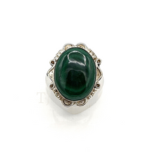 Load image into Gallery viewer, Silver coated malachite Ring
