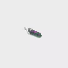 Cargar y reproducir el video en el visor de la galería, 360 video of Anyolite Ruby in Zoisite Point Pendant with metal bail
