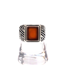 Load image into Gallery viewer, Square Carnelian Ring in Sterling Silver
