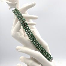 Загрузить изображение в средство просмотра галереи, Emerald sterling silver bracelet in floral design
