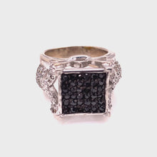 Load and play video in Gallery viewer, Black Onyx with Diamonique Square Shape Ring in 925
