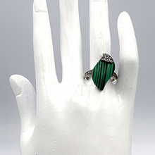 将图片加载到图库查看器，Malachite Ring in sterling silver
