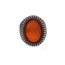 Load image into Gallery viewer, Carnelian Oval shaped ring in sterling silver
