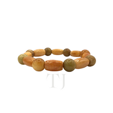 Cargar imagen en el visor de la galería, Yellow Jade Tube and bead bracelet
