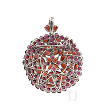 Load image into Gallery viewer, High Quality Garnet and Rhodolite Brooch in sterling silver
