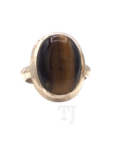 Load image into Gallery viewer, Yellow TIger&#39;s Eye Ring in Sterling Silver
