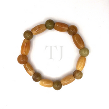 Load image into Gallery viewer, Yellow Jade Tube and bead bracelet
