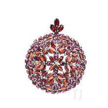 Load image into Gallery viewer, High Quality Garnet and Rhodolite Brooch in sterling silver
