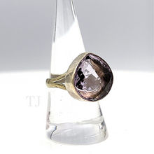 Load image into Gallery viewer, Amethyst faceted ring in sterling silver
