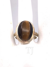 Load image into Gallery viewer, Yellow TIger&#39;s Eye Ring in Sterling Silver
