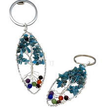 Load image into Gallery viewer, Apatite Tree of Life Keychain
