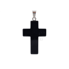 将图片加载到图库查看器，Black Onyx Cross Pendant
