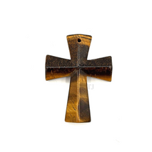 Загрузить изображение в средство просмотра галереи, Yellow Tiger&#39;s Eye cross pendant
