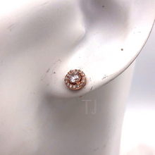 Load image into Gallery viewer, Diamonique sterling silver earrings
