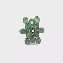 Load and play video in Gallery viewer, Emerald Flower Ring in Sterling Silver
