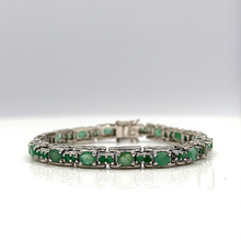 Cargar imagen en el visor de la galería, Emerald bracelet in sterling silver
