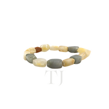 Cargar imagen en el visor de la galería, Rectangle-shaped multi-colored Jade Bracelet
