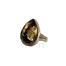 Load image into Gallery viewer, Pear shaped citrine ring in sterling silver
