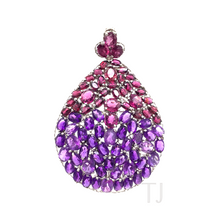 将图片加载到图库查看器，Rhodolite and Amethyst Tear Drop Pendant in sterling silver
