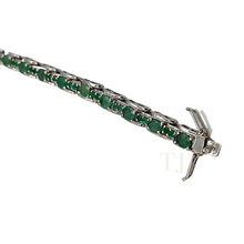 Load image into Gallery viewer, Emerald bracelet in sterling silver
