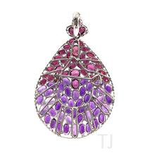 Load image into Gallery viewer, Back view of Rhodolite and Amethyst Pendant in sterling silver
