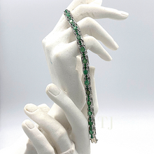 Load image into Gallery viewer, Emerald bracelet in sterling silver
