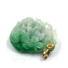 Load image into Gallery viewer, Hand- carved flower Burmese Jade (AA quality)
