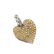 Load image into Gallery viewer, Citrine heart shaped pendant in sterling silver
