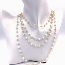 Load image into Gallery viewer, Pearl Extra long Necklace in sterling silver

