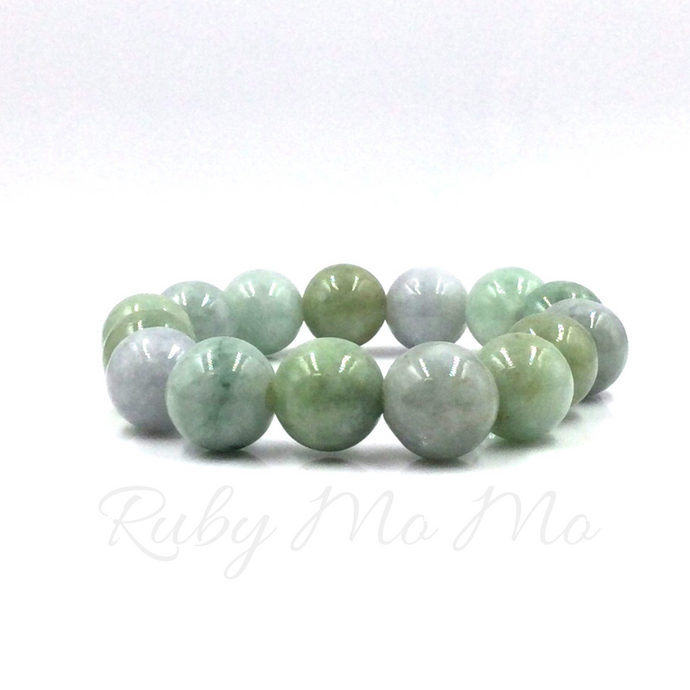 Burmese Jade bead bracelet, 12 mm bead size