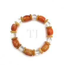 Cargar imagen en el visor de la galería, Yellow Jade and Quartz Bracelet
