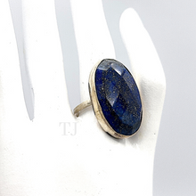 Load image into Gallery viewer, Lapis Lazuli oval shaped sterling silver
