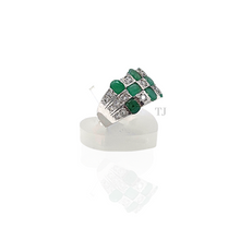 Load image into Gallery viewer, Emerald set in sterling silver
