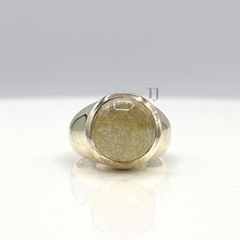 将图片加载到图库查看器，Rutilated Quartz Cabochon Ring in sterling silver
