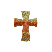 Load image into Gallery viewer, Unakite cross pendant
